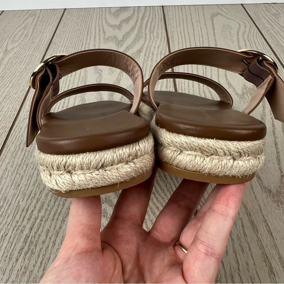 Stuart Weitzman Mykonos Two-Strap Slide Espadrille Sandals 8.5B Camel Tan $295 - Picture 7 of 8